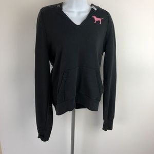 Pink Victoria’s Secret Women’s Hoodie Size S Black